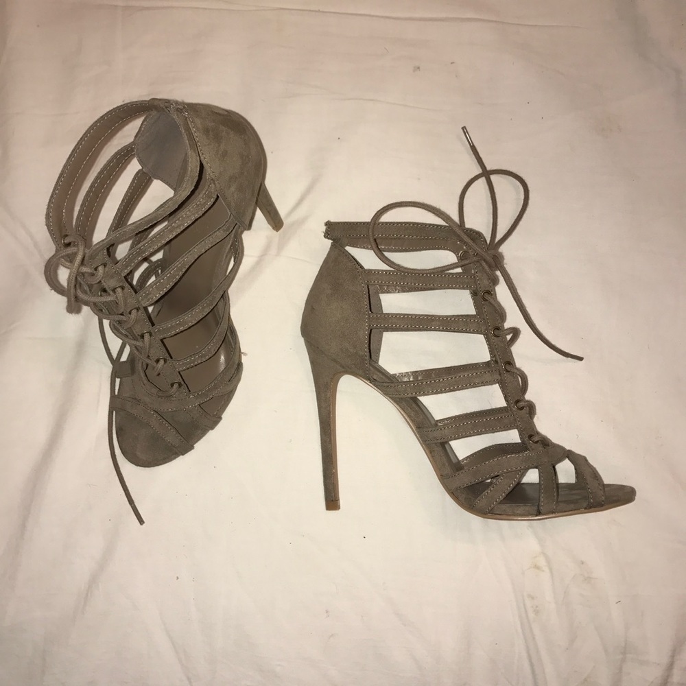 Tan Lace up heels